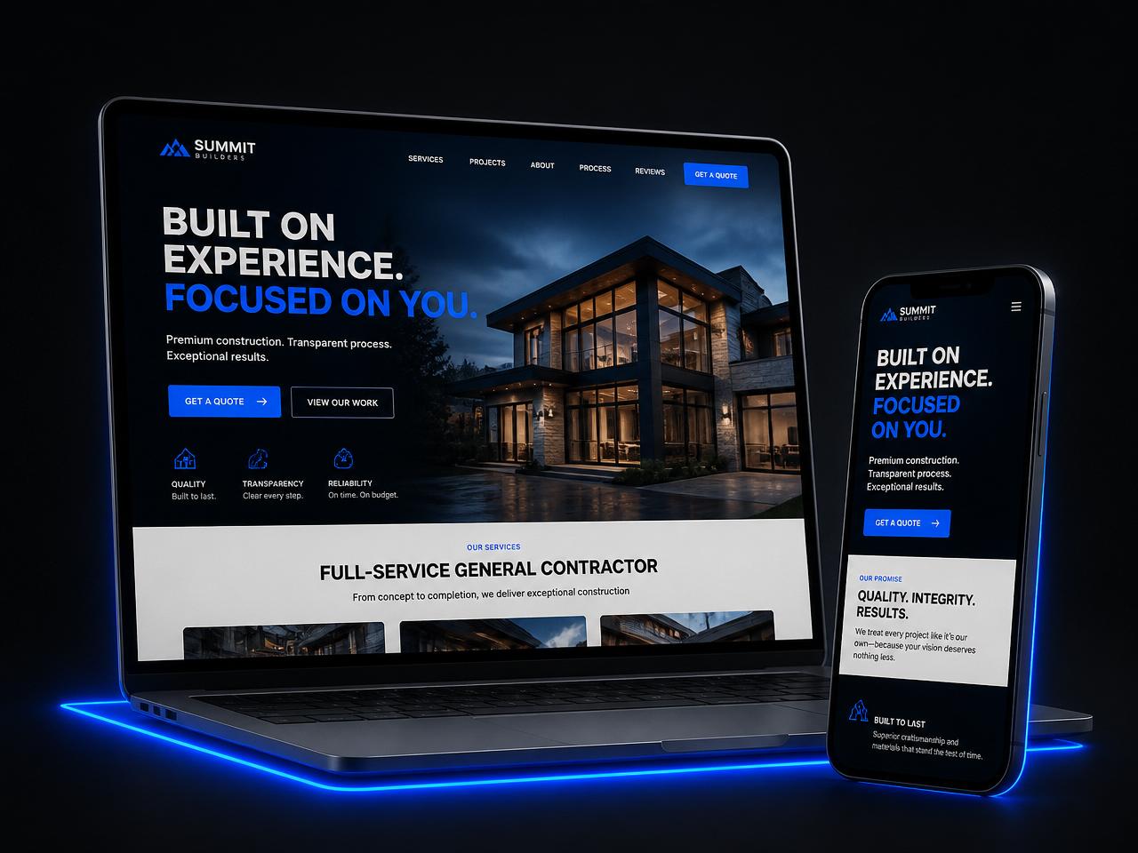 Summit Builders website mockup